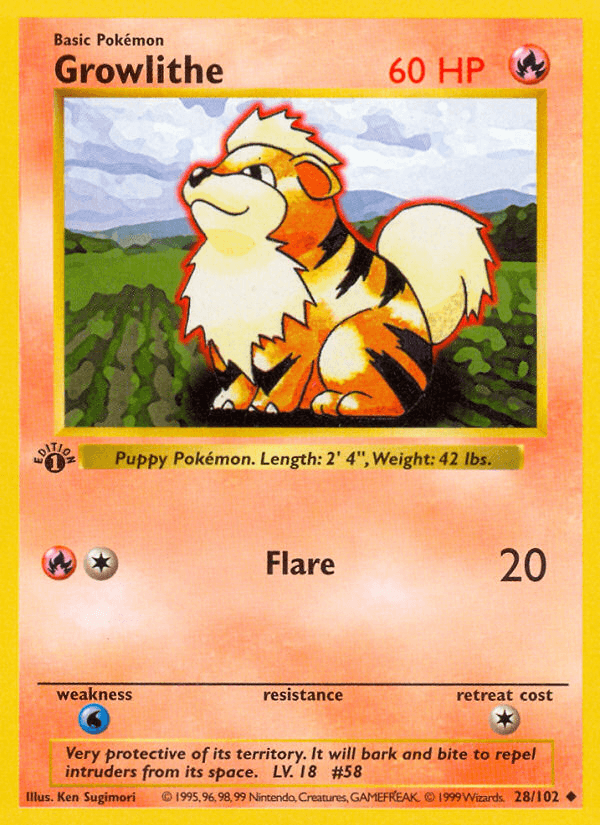 Growlithe Base card