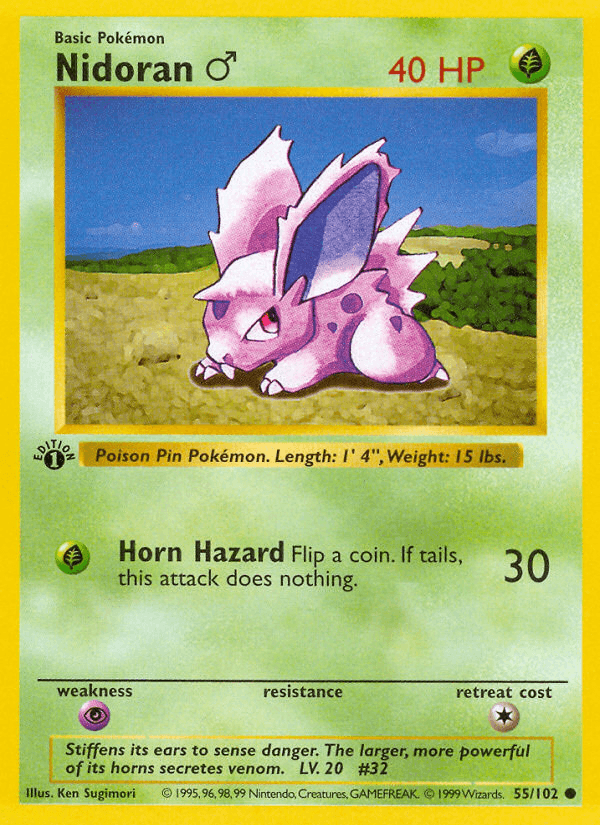 Nidoran ♂ Base card