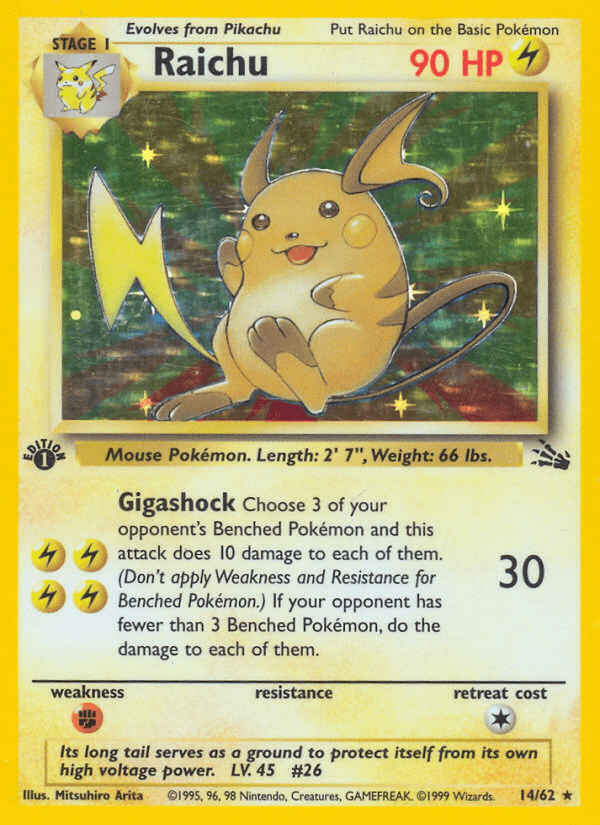 Raichu Fossil card