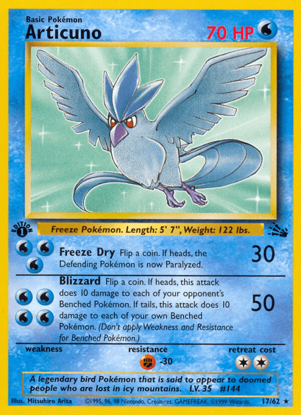 Articuno Fossil card