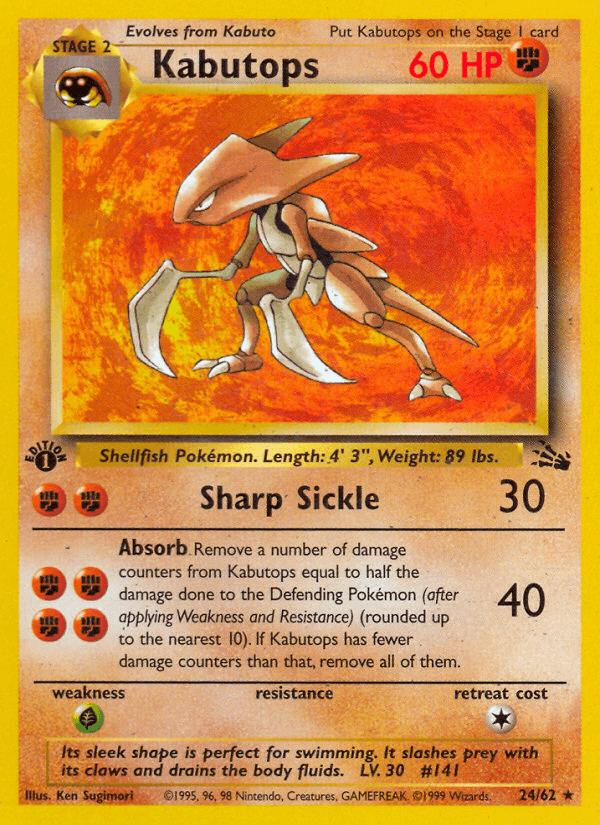 Kabutops Fossil card
