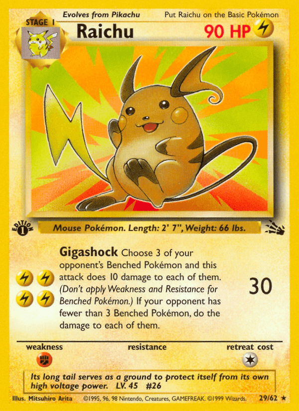 Raichu Fossil card