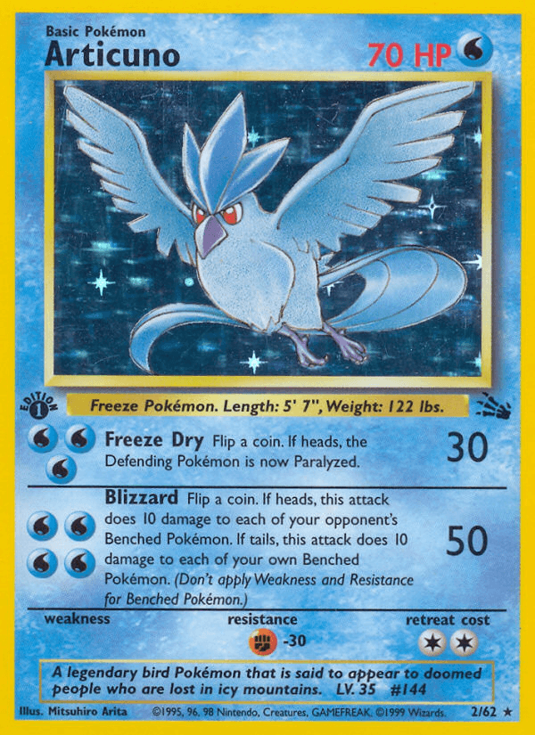 Articuno Fossil card