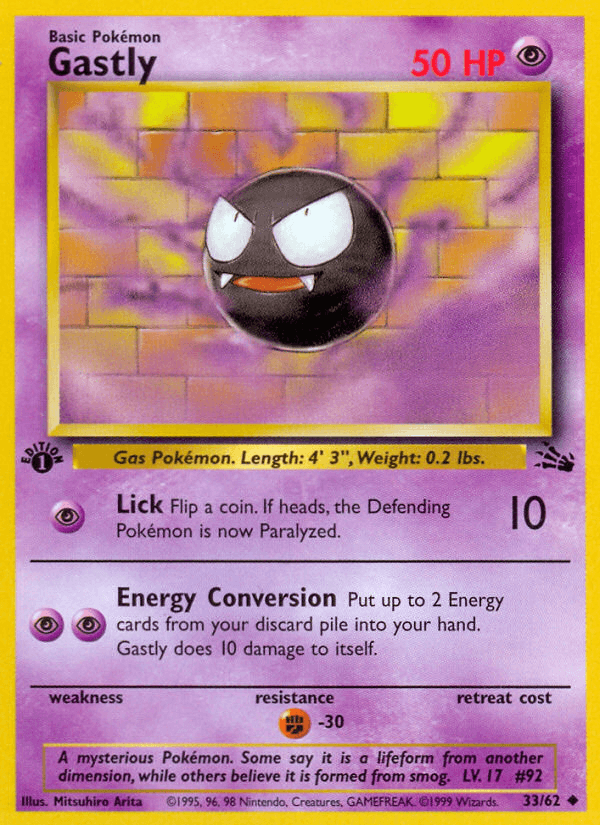 Gastly Fossil card