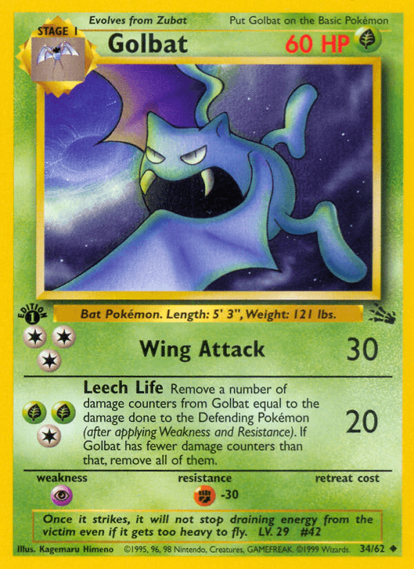 Golbat Fossil card