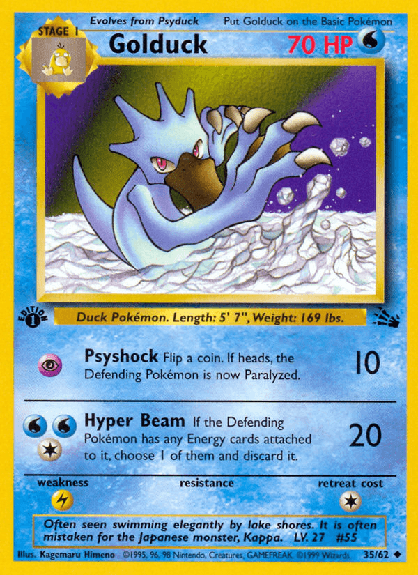 Golduck Fossil card