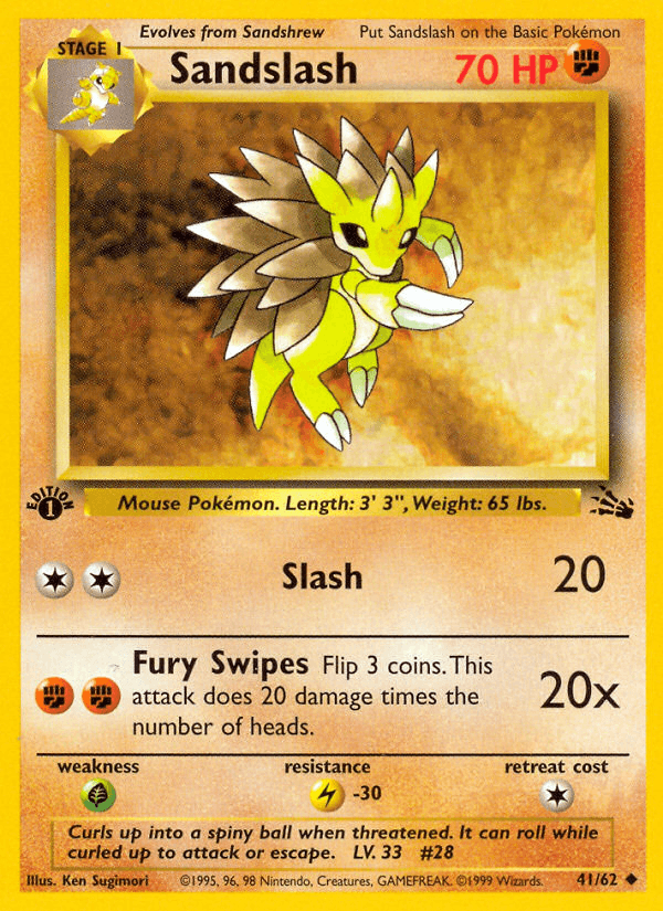 Sandslash Fossil card