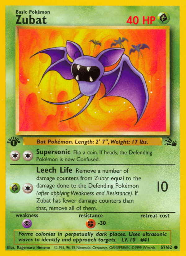 Zubat Fossil card