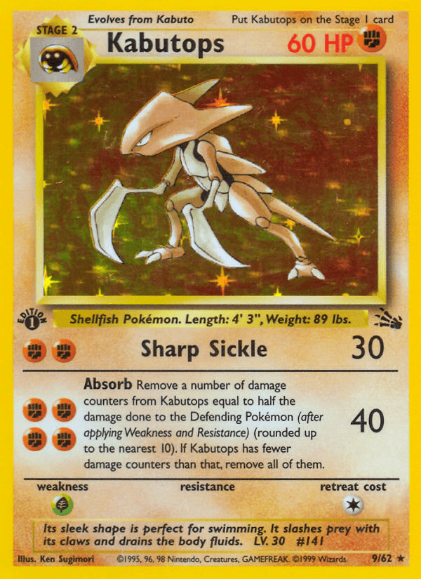 Kabutops Fossil card