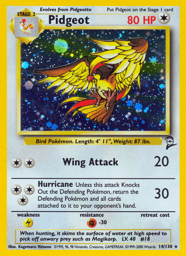 Pidgeot Base Set 2 card