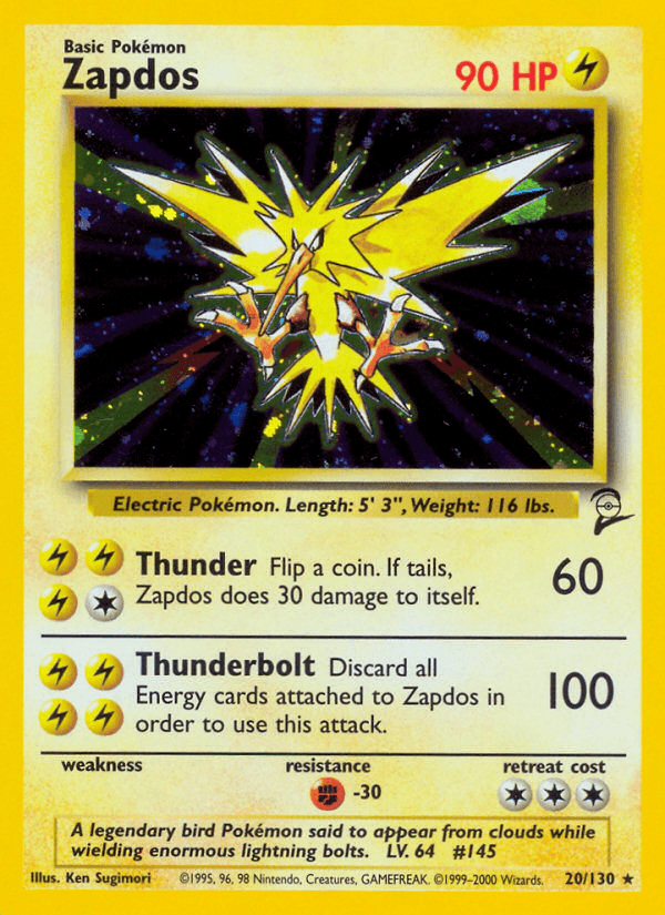 Zapdos Base Set 2 card