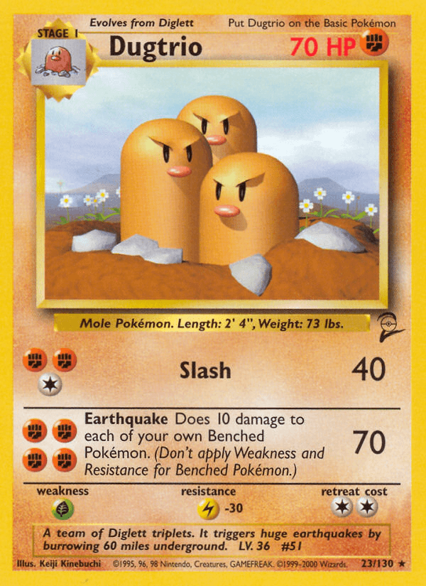 Dugtrio Base Set 2 card