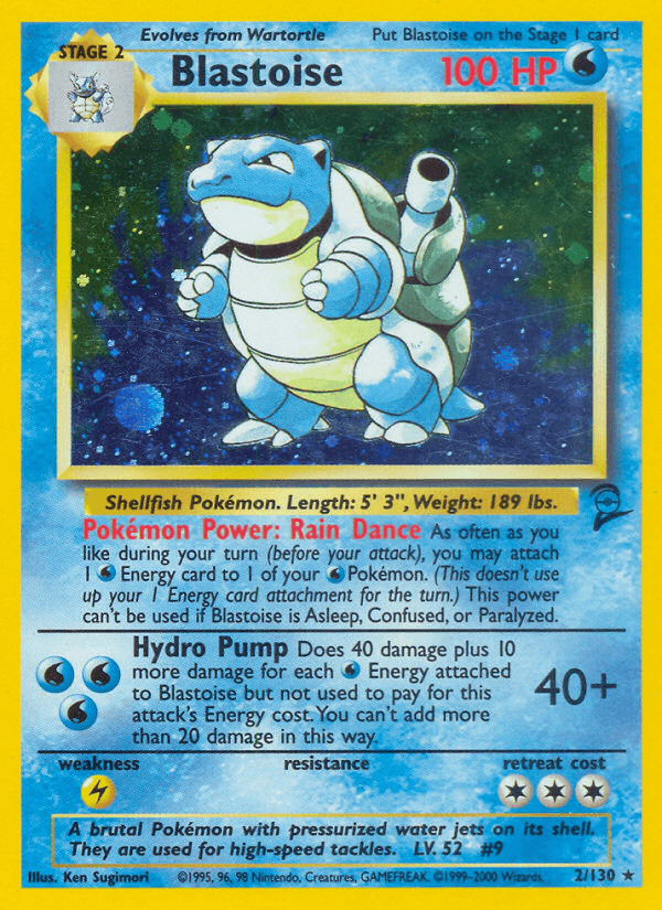 Blastoise Base Set 2 card