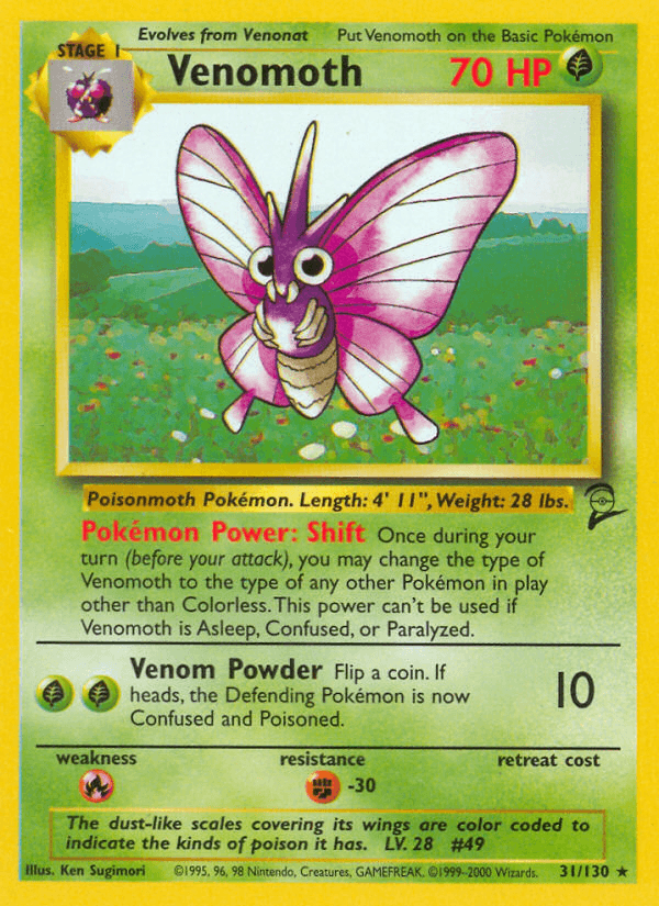 Venomoth Base Set 2 card