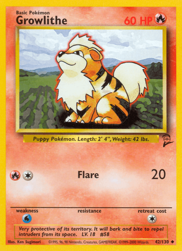 Growlithe Base Set 2 card