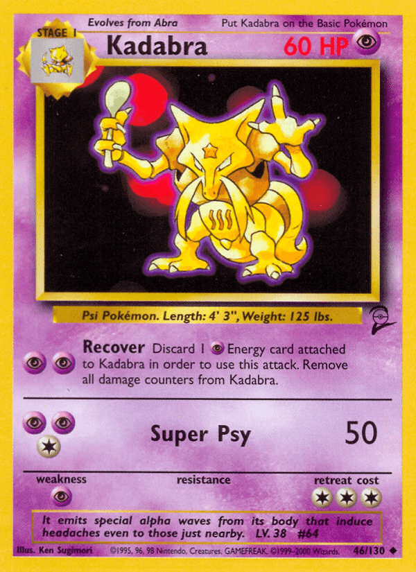 Kadabra Base Set 2 card