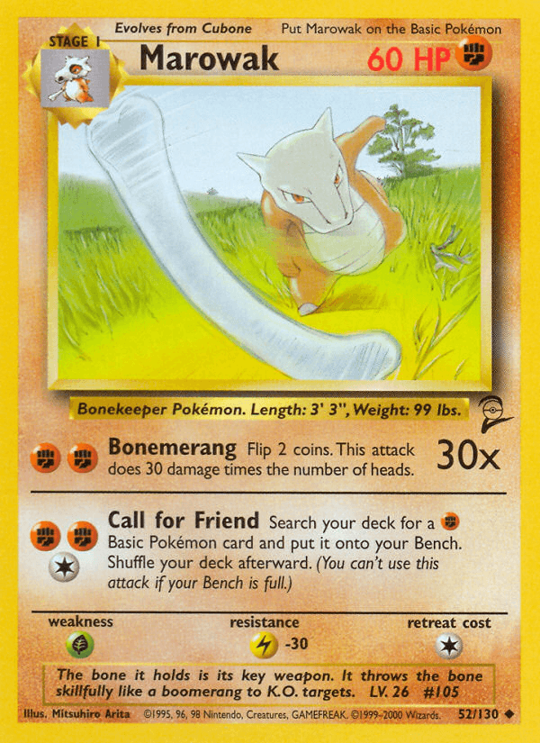 Marowak Base Set 2 card