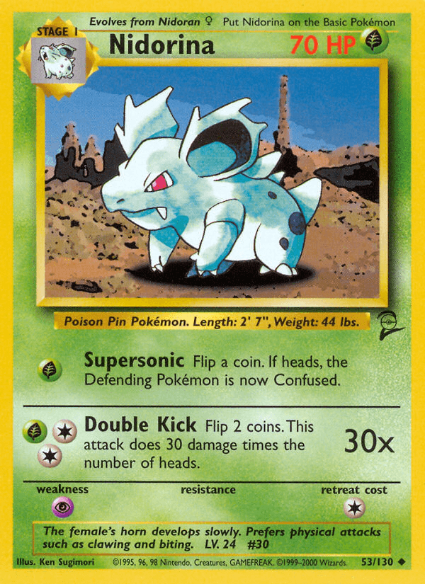 Nidorina Base Set 2 card