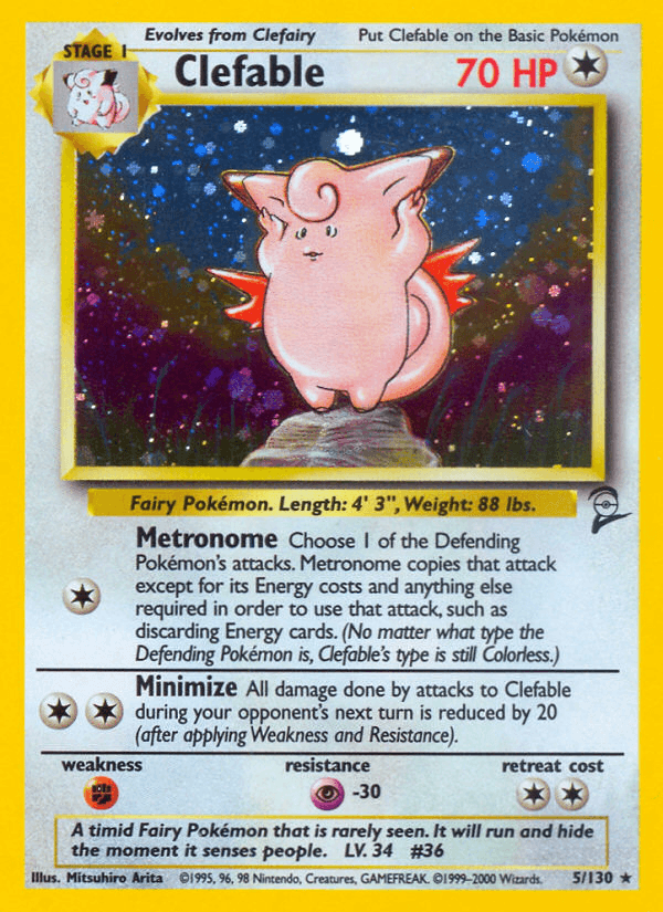 Clefable Base Set 2 card