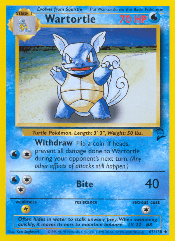 Wartortle Base Set 2 card