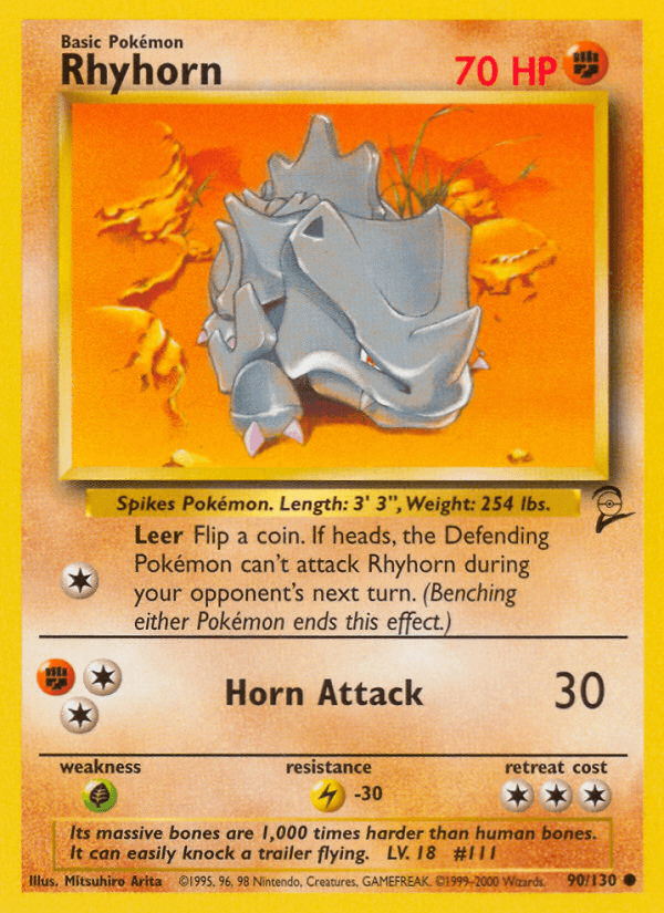 Rhyhorn Base Set 2 card