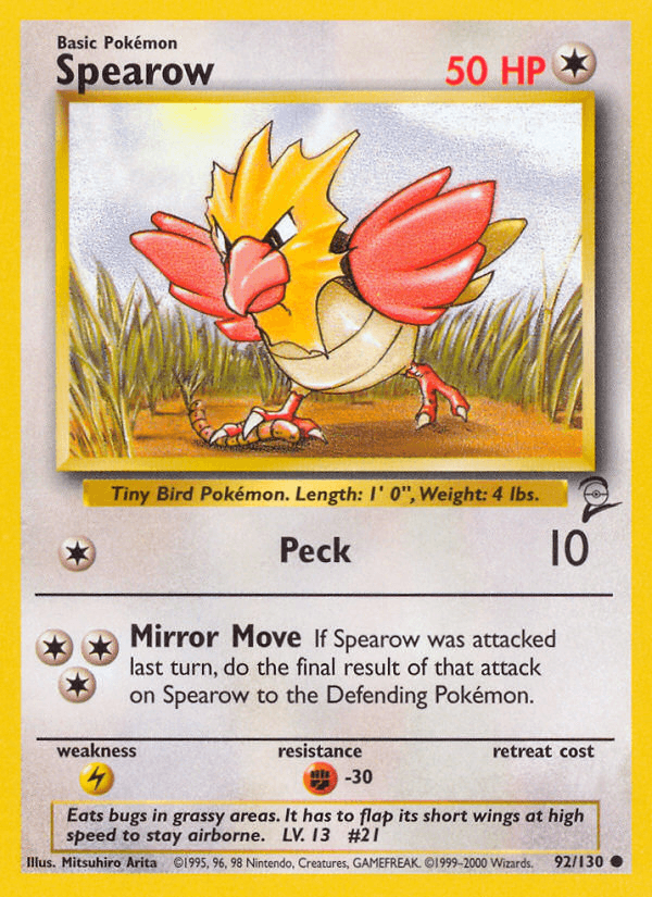 Spearow Base Set 2 card