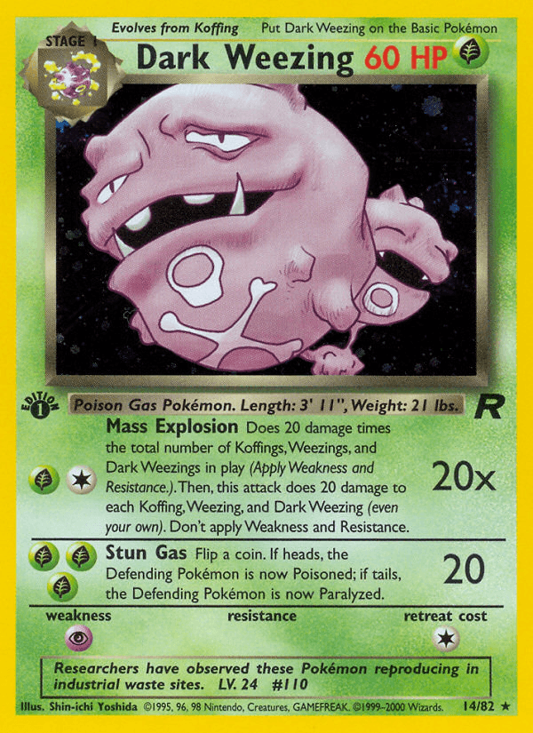Dark Weezing Team Rocket card