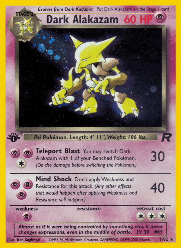 Dark Alakazam Team Rocket card