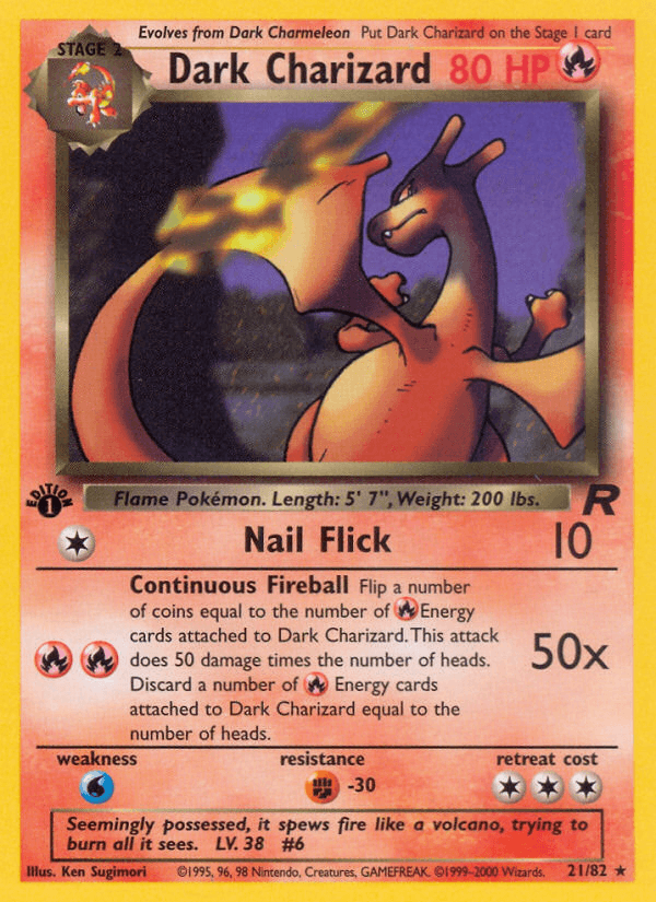 Dark Charizard Team Rocket card