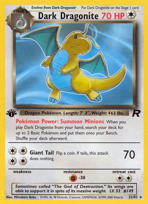 Dark Dragonite Team Rocket card