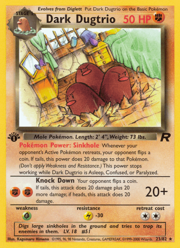 Dark Dugtrio Team Rocket card