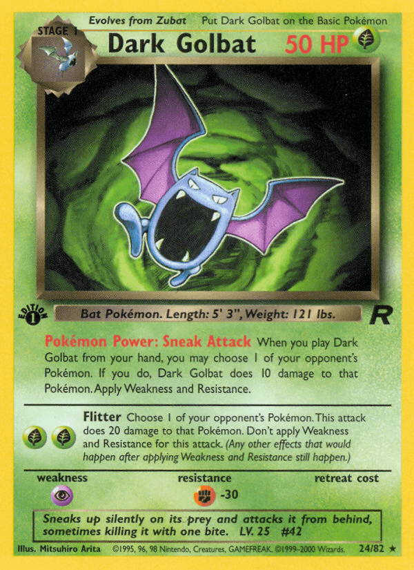 Dark Golbat Team Rocket card