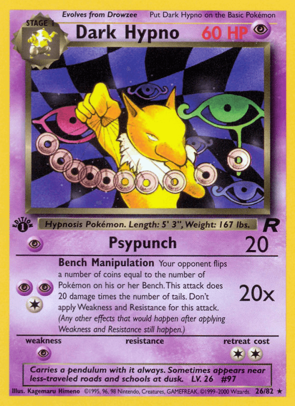 Dark Hypno Team Rocket card