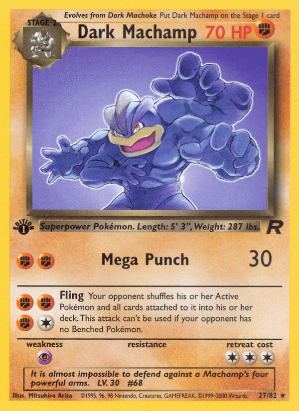 Dark Machamp Team Rocket card