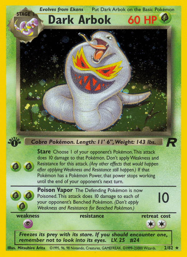 Dark Arbok Team Rocket card
