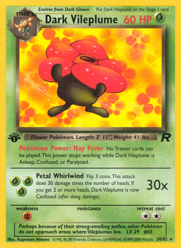 Dark Vileplume Team Rocket card