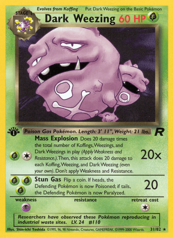 Dark Weezing Team Rocket card