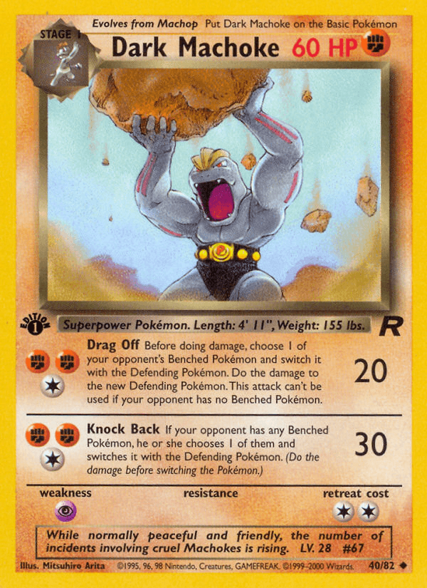 Dark Machoke Team Rocket card