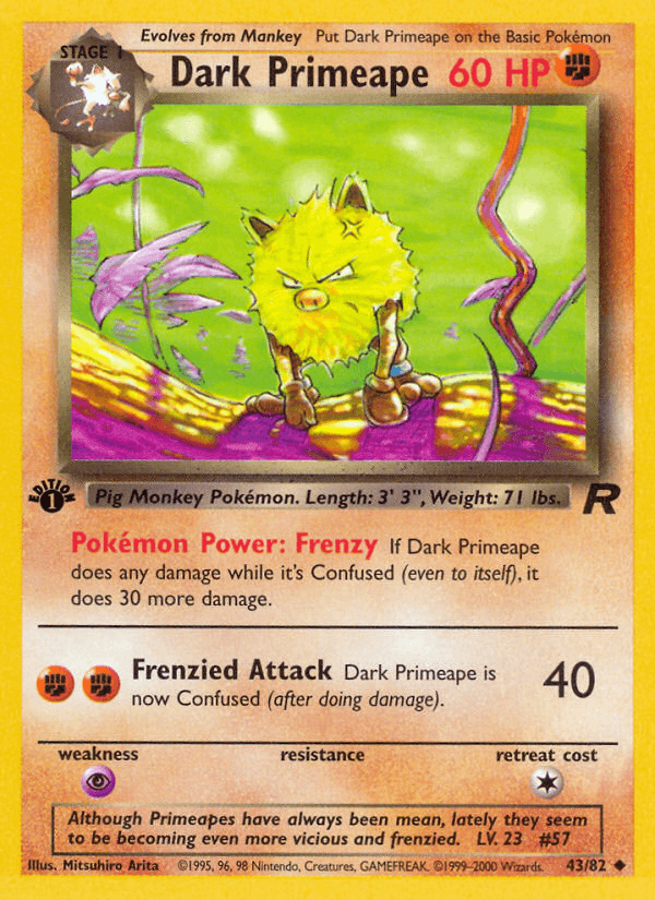 Dark Primeape Team Rocket card