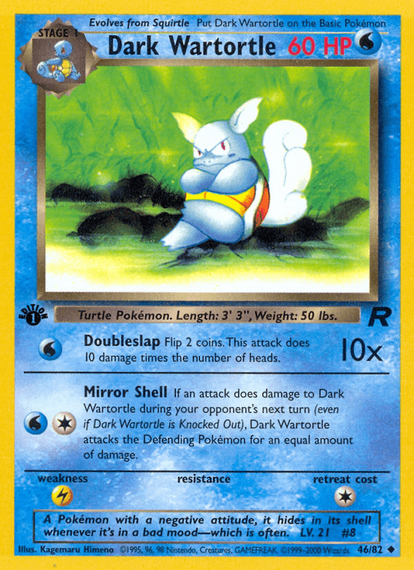 Dark Wartortle Team Rocket card