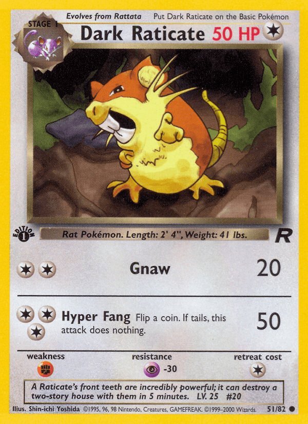 Dark Raticate Team Rocket card