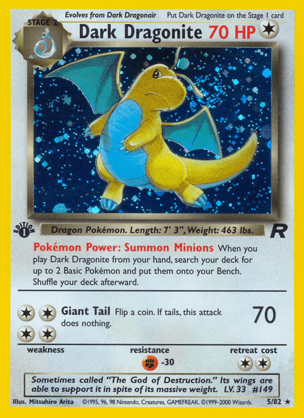 Dark Dragonite Team Rocket card