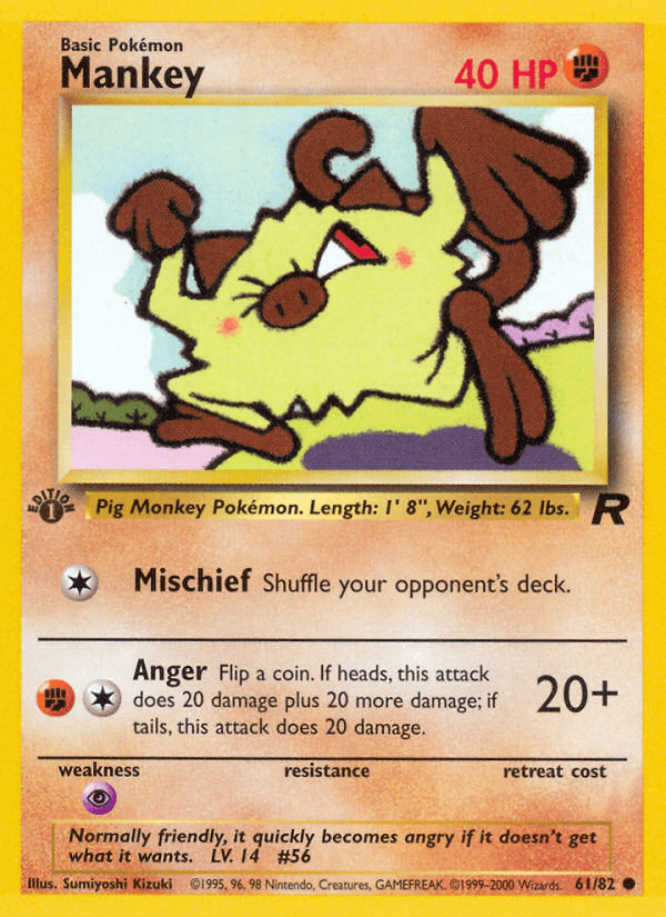 Mankey Team Rocket card