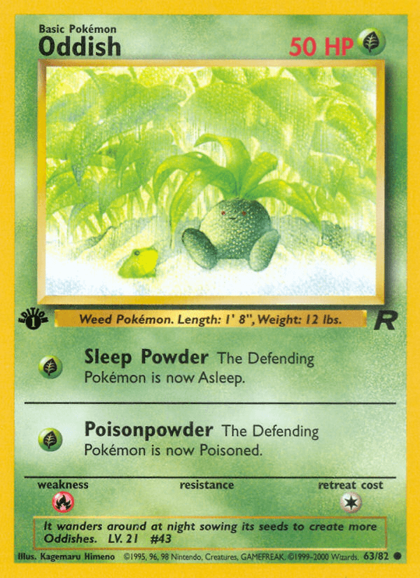 Oddish Team Rocket card