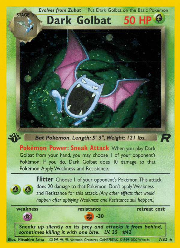 Dark Golbat Team Rocket card