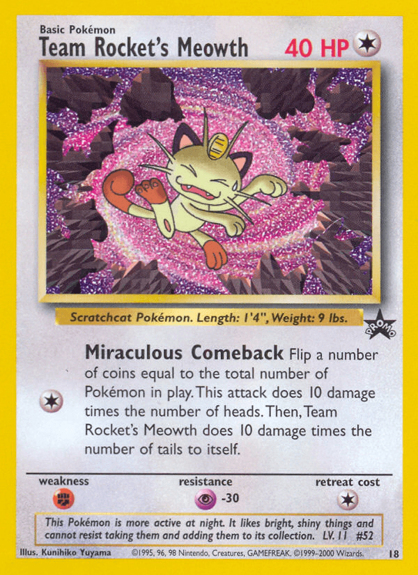 Team Rocket's Meowth Wizards Black Star Promos card