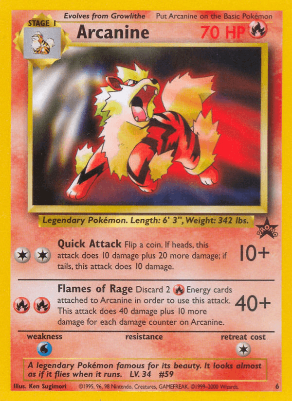Arcanine Wizards Black Star Promos card