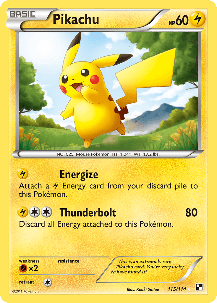 Pikachu Black & White card
