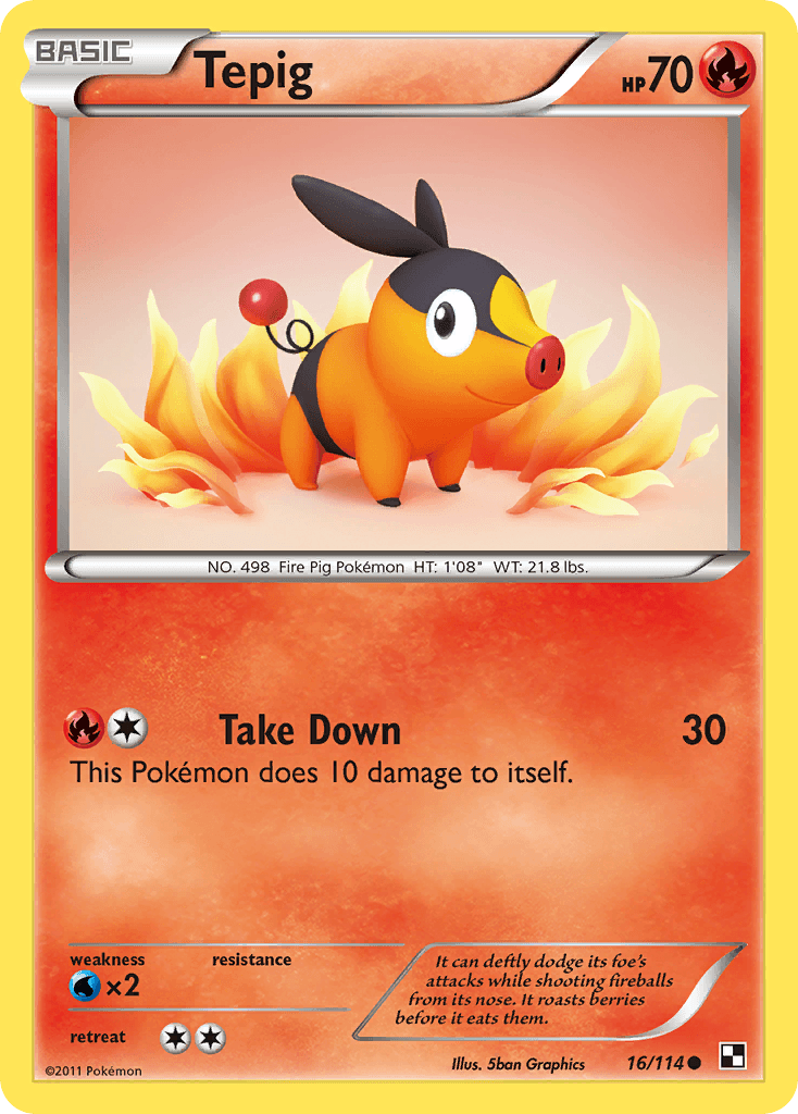Tepig Black & White card