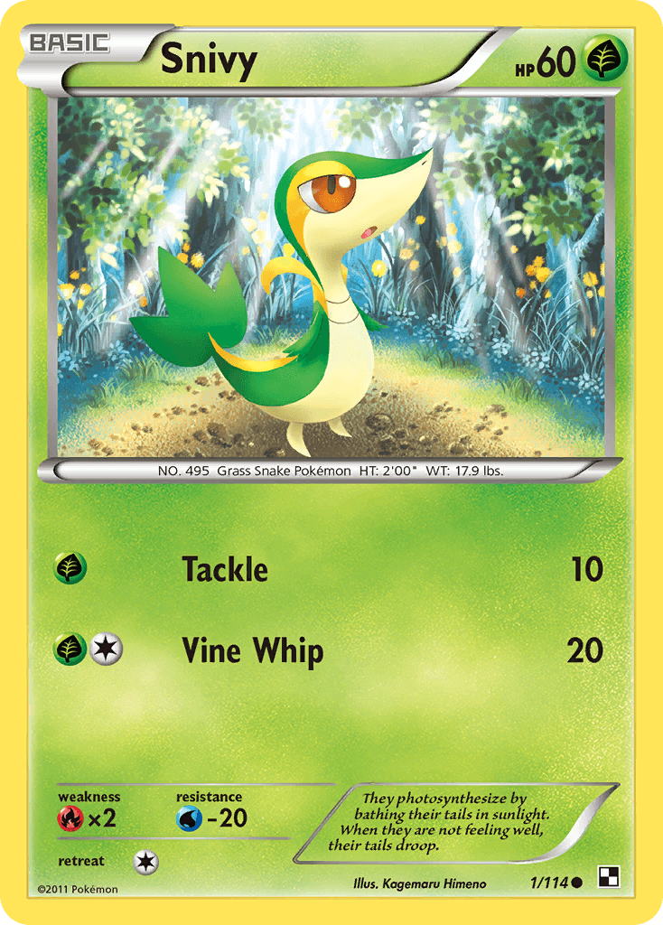 Snivy Black & White card